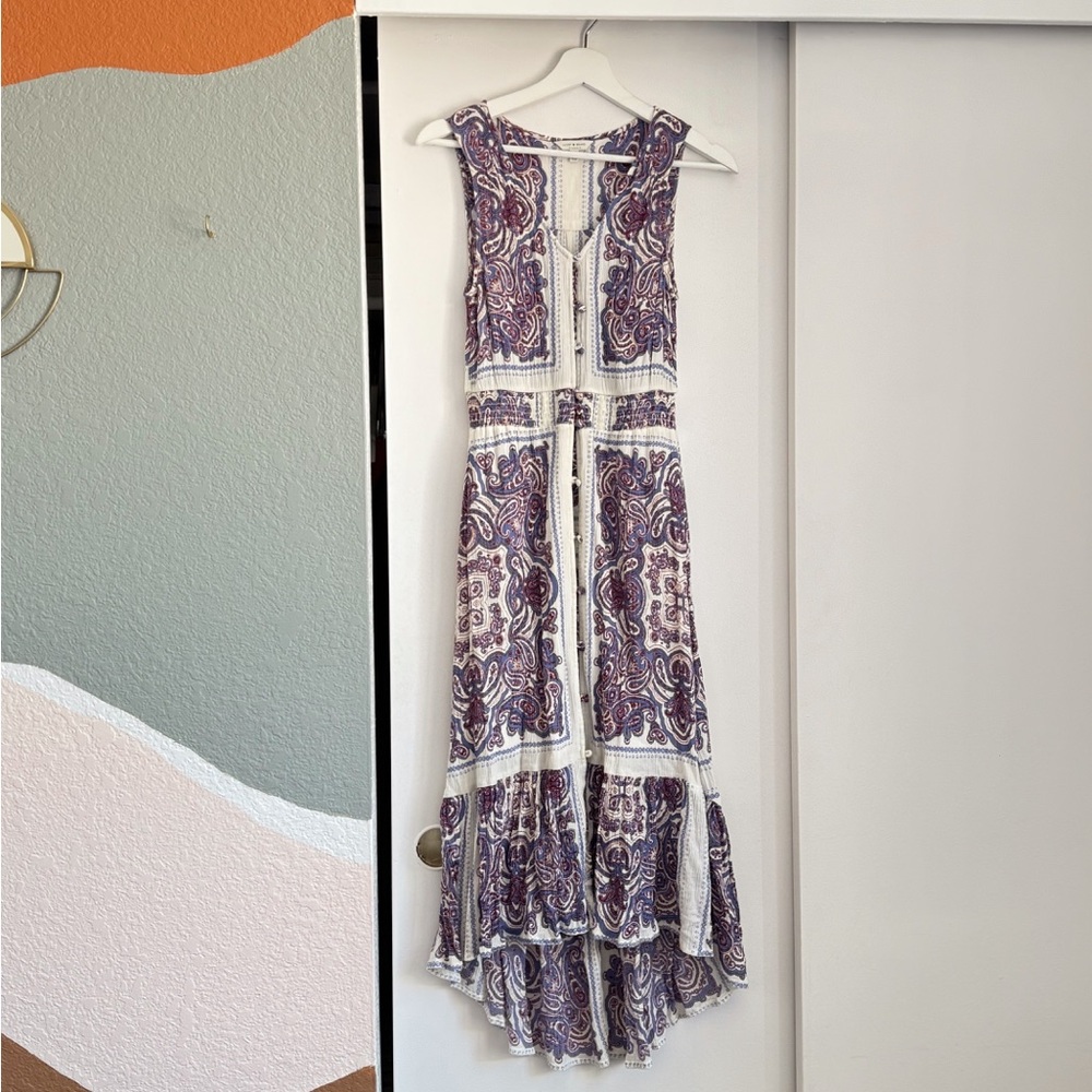 Lucky Brand Purple Paisley High Low Dress - Picture 1 of 4